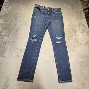 Levis 711 Skinny Jeans Womens 29 Blue Distressed Stretch Denim Mid Rise Pants